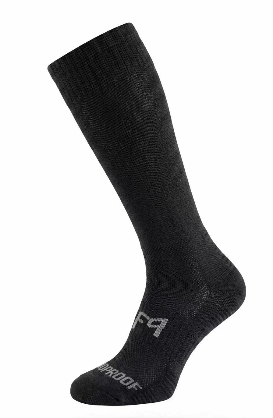 Fieldproof black boot-height tactical sock, side profile